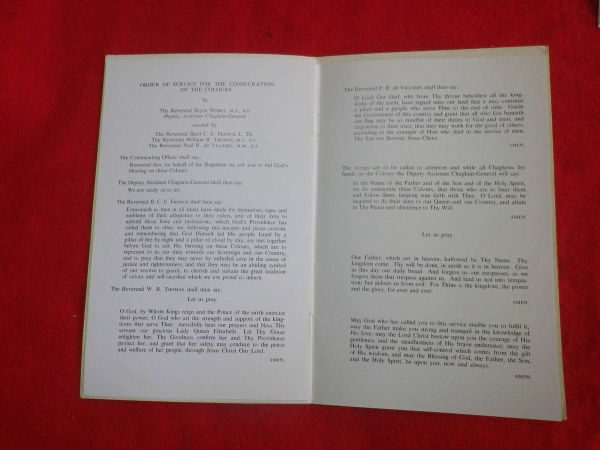 RHODESIA - RLI PRESENTATION OF COLOURS PROGRAMME (SIGNED) +2 BDE LETTERHEAD +ENVELOPE - READ MORE(51