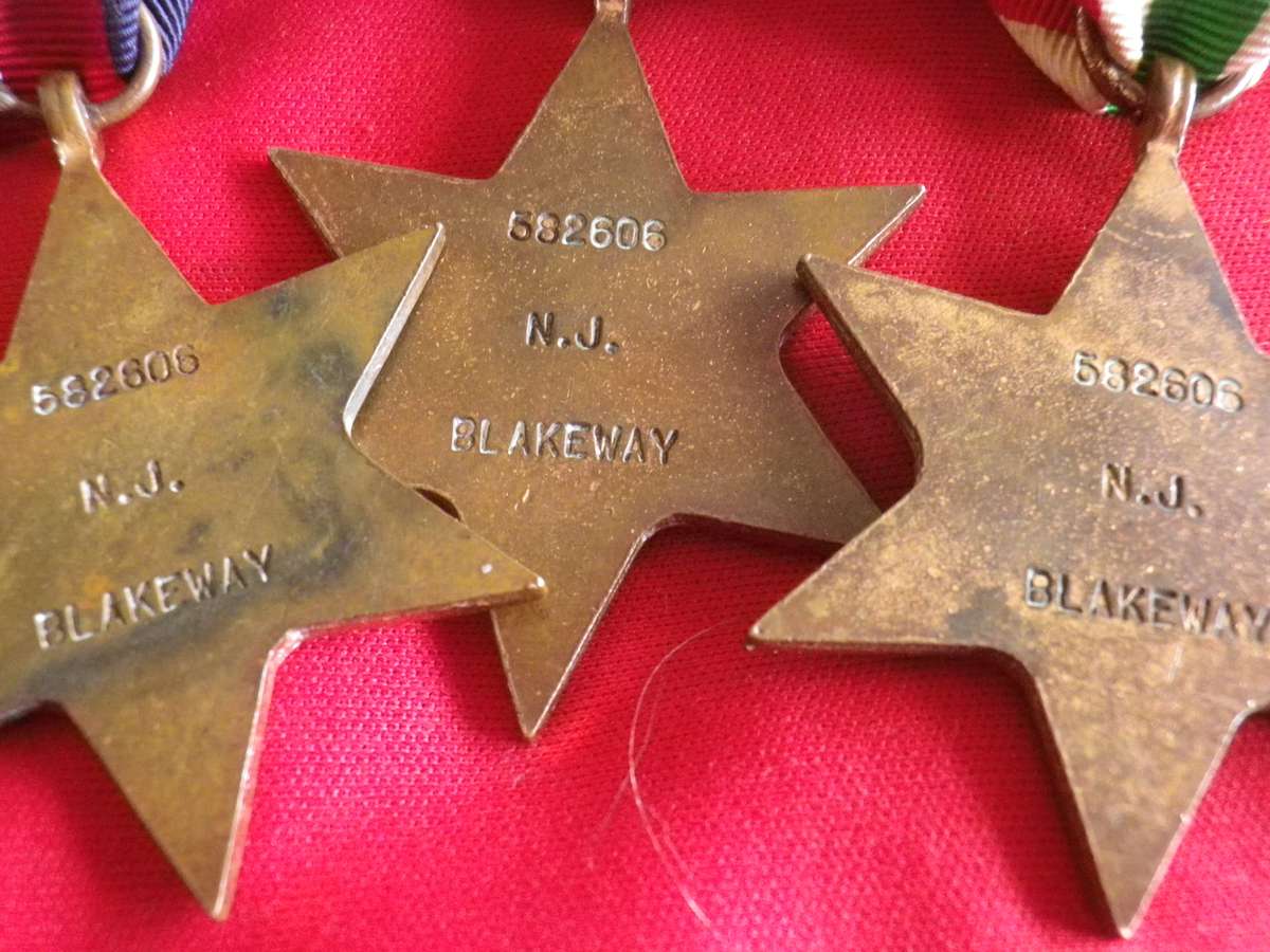 SAUF - WW2 MEDAL GROUP OF 6- TO 582606 NJ BLAKEWAY  - READ BELOW                     (4238)