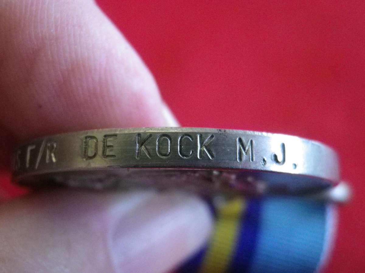 RHODESIA - FULL SIZE GENERAL SERVICE MEDAL (GSM)  TO -  19751S F/R DE KOCK M.J. -UNRESEARCHED  (138)