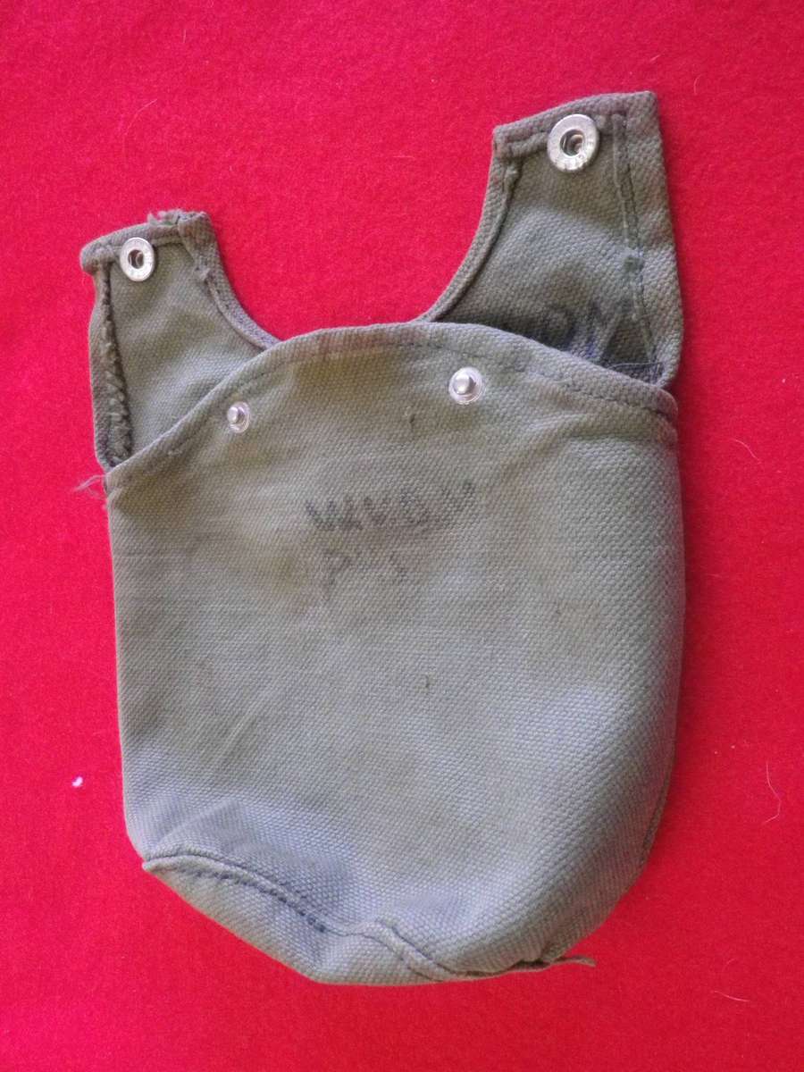 RHODESIAN ARMY P 69 WATER BOTTLE POUCH, INSCRIBED - MAY HAVE BEEN LATER USED IN SA.   (245)