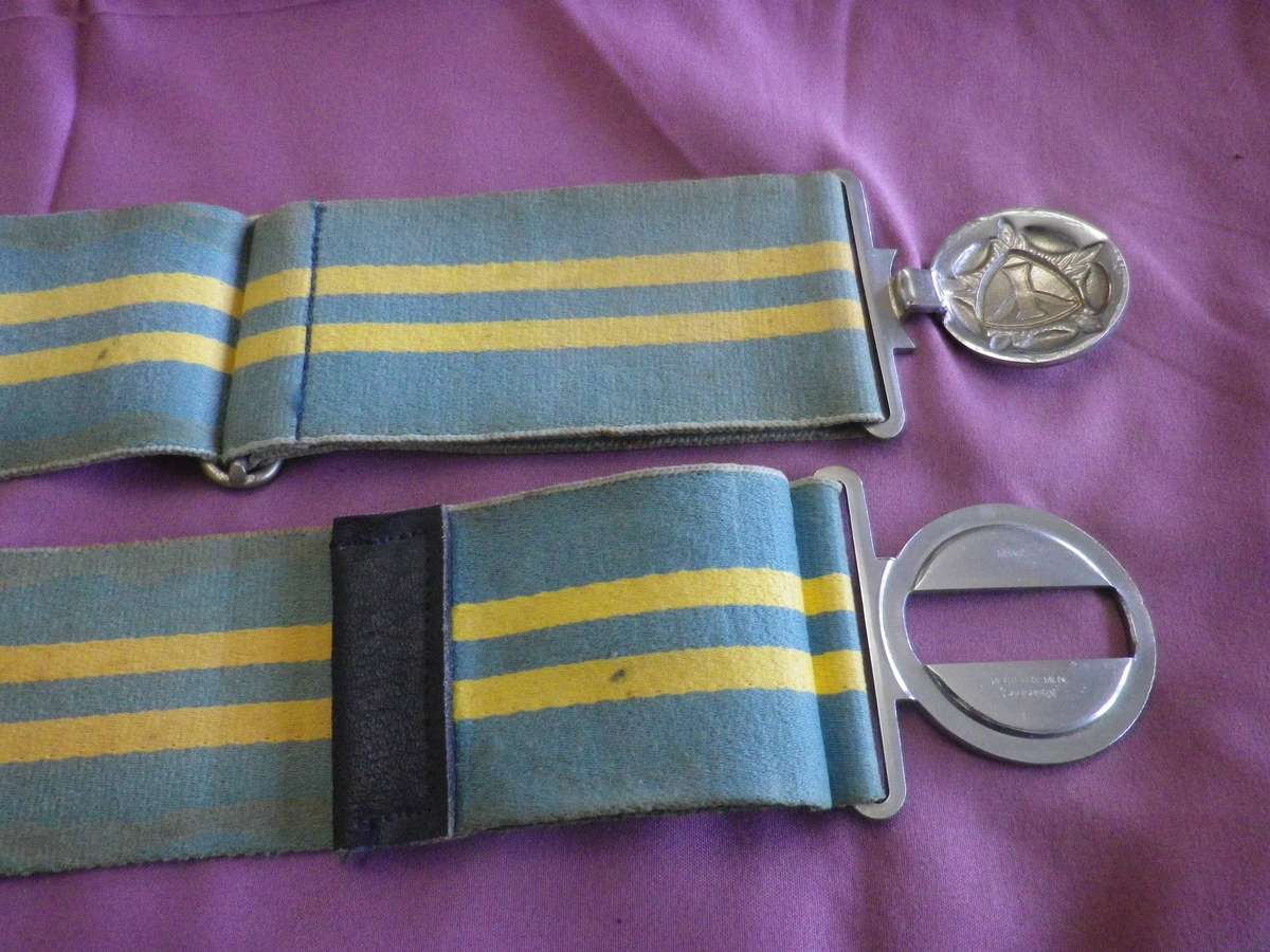 RHODESIAN INTELLIGENCE CORPS STABLE BELT - BUCKLE STAMPED REUTELER SBY. MAX LENGTH 92cm/36"  (470)