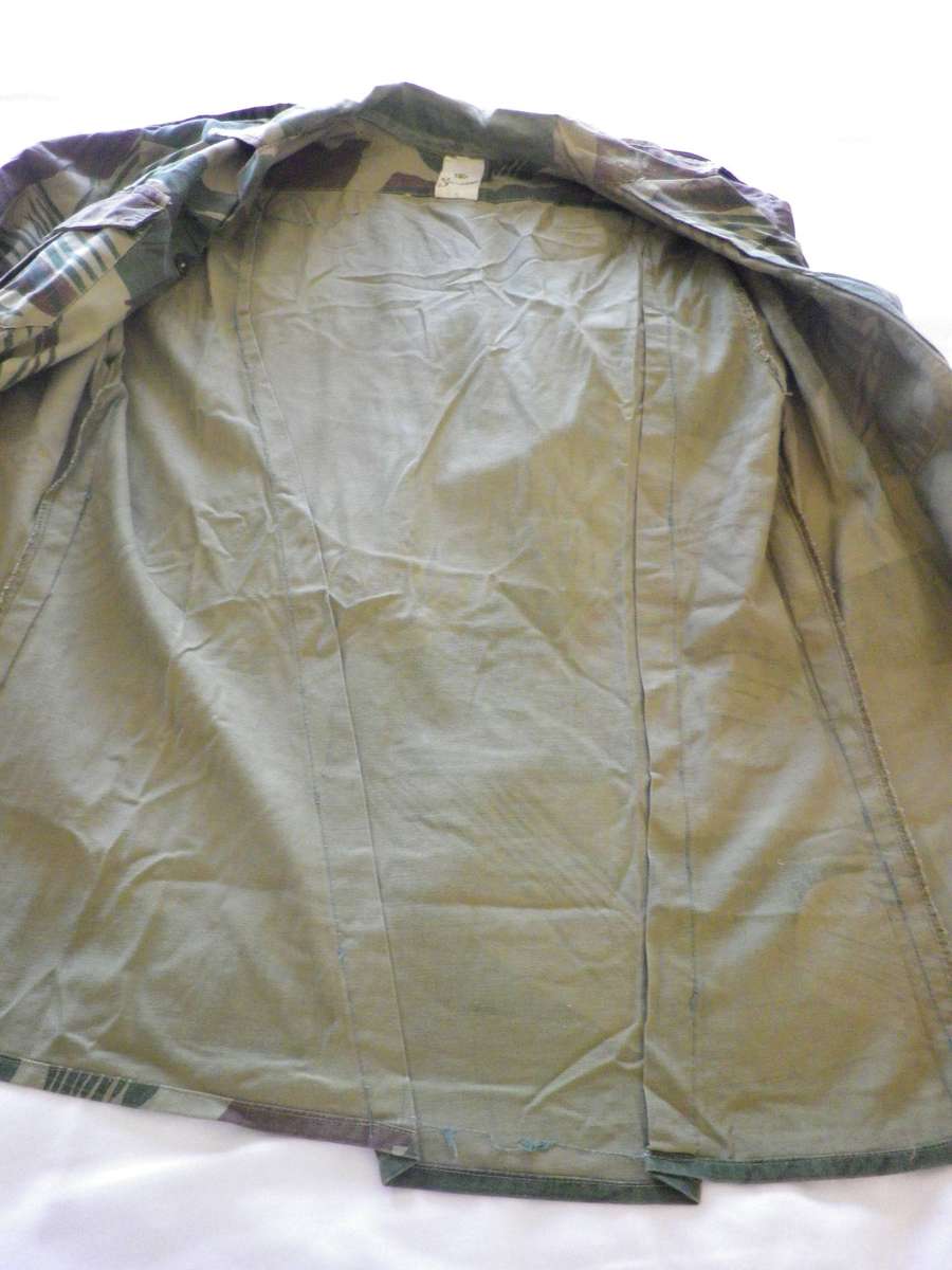 RHODESIAN ARMY L/CPL.  LONG SLEEVE CAMMO SHIRT - TAILORED -  MADE STATESMAN- SIZE 46   (254)