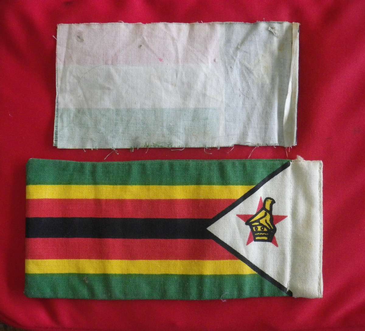 ZIM RHODESIA ONE SIDED MINI FLAG 155X77mm + ZIM DOUBLE SIDED DESK FLAG 185X85mm   (212)