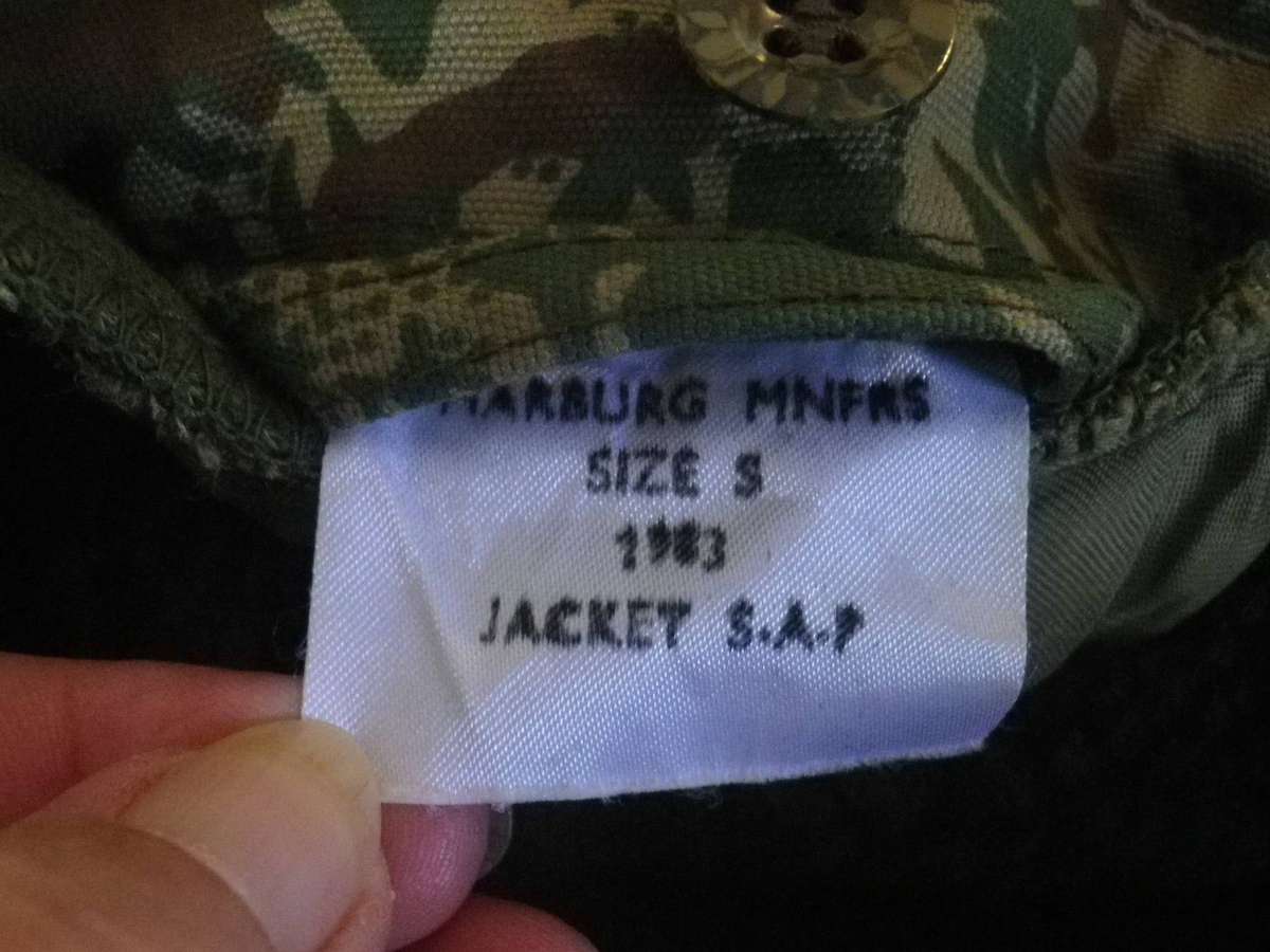 SAP 2ND PATT. CAMMO JACKET + LINING MADE MARBURG - SIZE SMALL -  SIZES BELOW (451)
