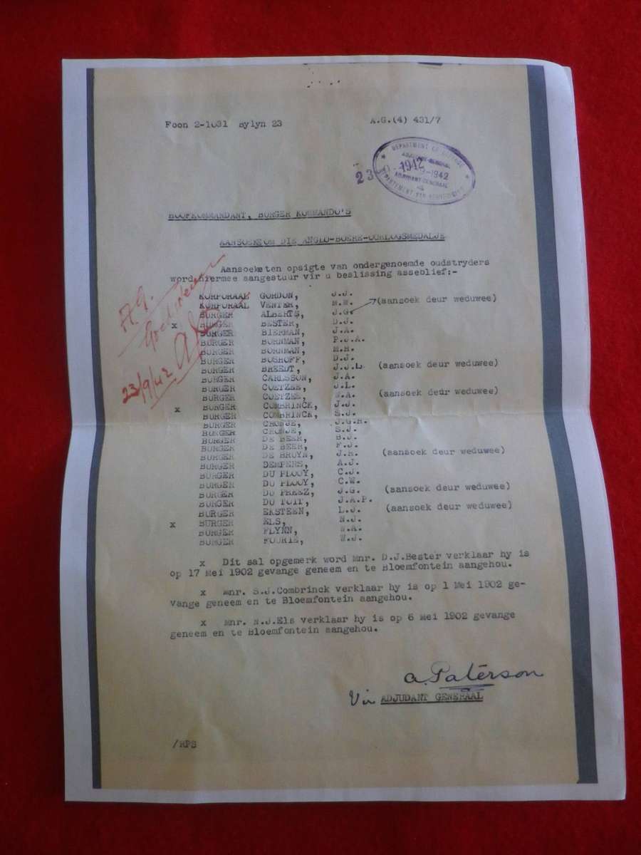 SA BOER WAR - ABO MEDAL TO BURGER M.H. BORNMAN WITH RESEARCH DOCUMENTATION    (4010)