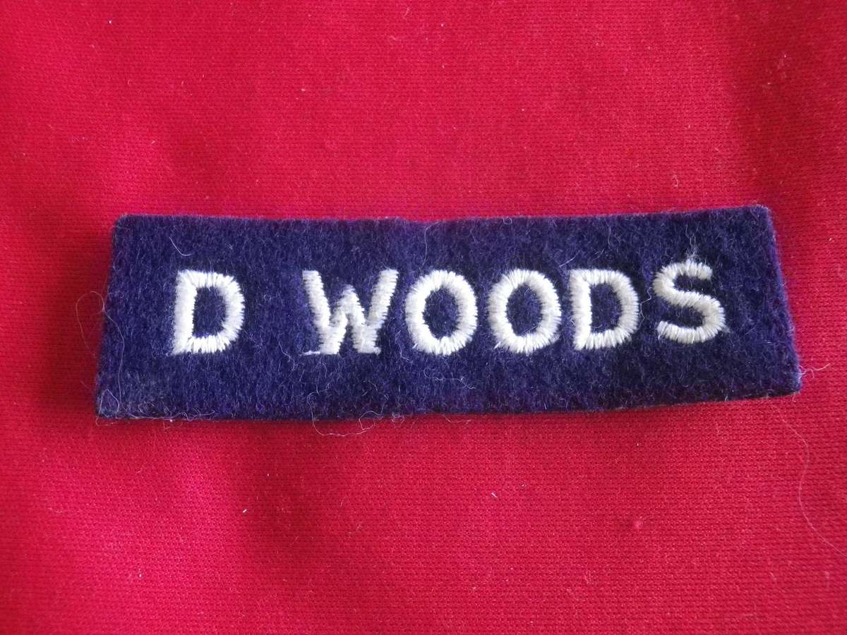 RHODESIAN AIRFORCE - CHEST TITLE FOR D WOODS - UNCOMMON     (442)