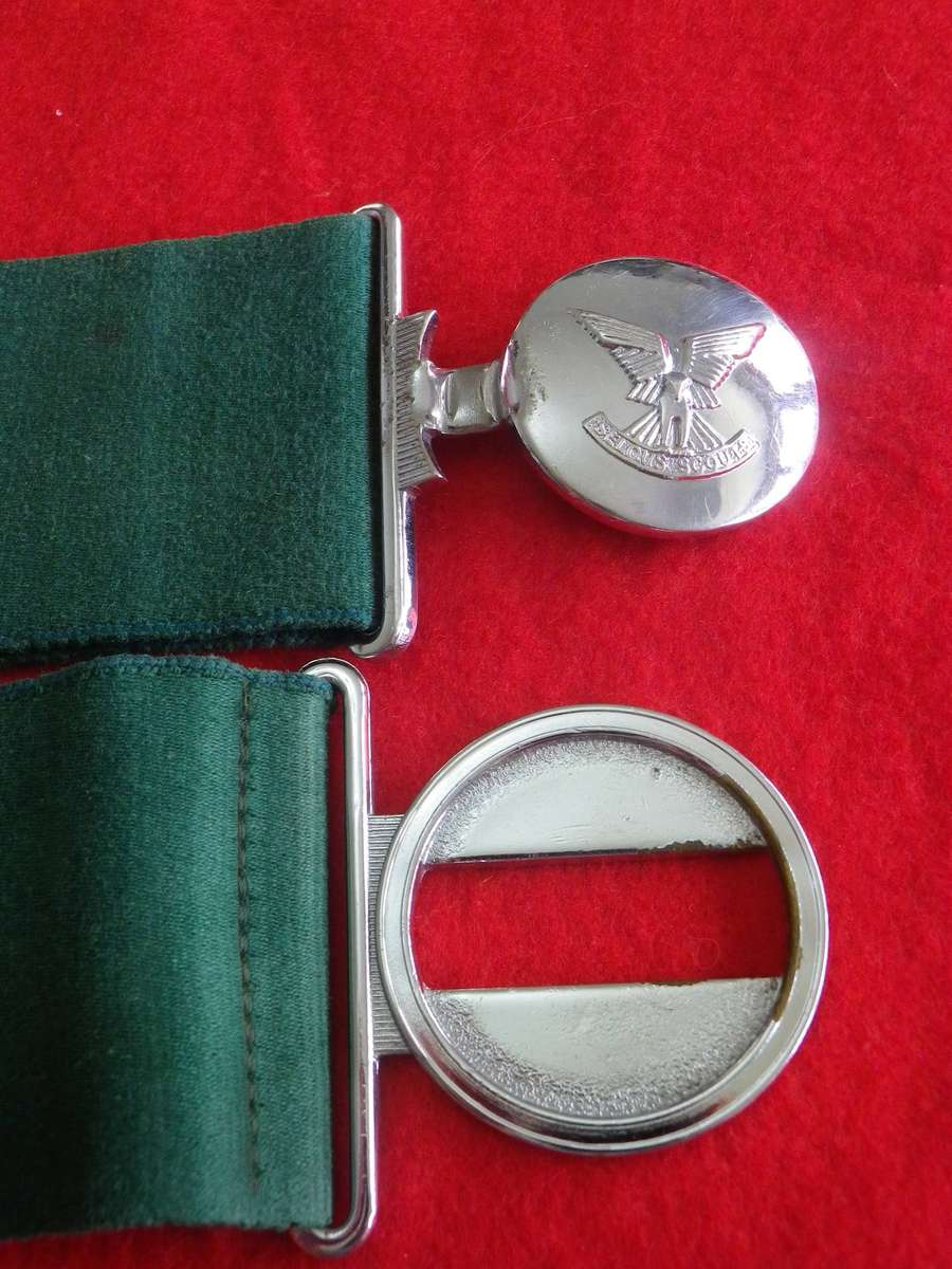 RHODESIAN SELOUS SCOUTS STABLE BELT- BUCKLE REUTELER STAMPED  - MAX LENGTH 82CM/32"     (261)