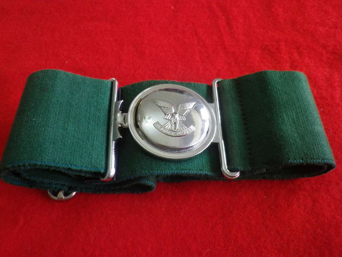 RHODESIAN SELOUS SCOUTS STABLE BELT- BUCKLE REUTELER STAMPED  - MAX LENGTH 82CM/32"     (261)