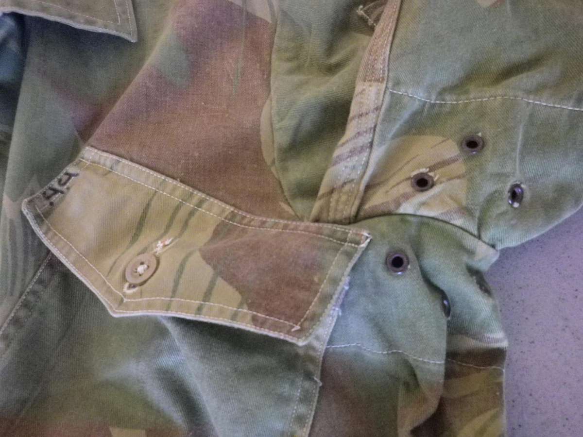 RHODESIAN ARMY / AIR FORCE CAMO JACKET 1ST PATTERN - SIZE 5 - SIZES BELOW - INSCRIBED, SCARCE(214)