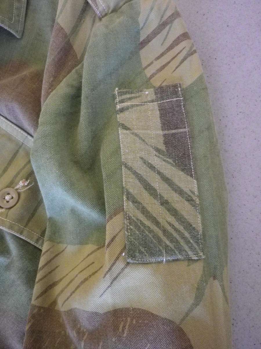 RHODESIAN ARMY / AIR FORCE CAMO JACKET 1ST PATTERN - SIZE 5 - SIZES BELOW - INSCRIBED, SCARCE(214)