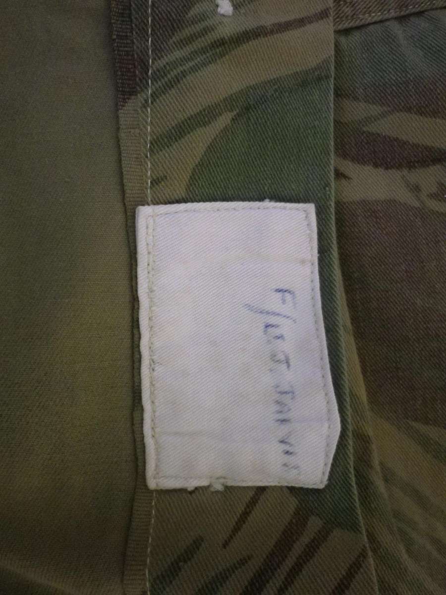 RHODESIAN ARMY / AIR FORCE CAMO JACKET 1ST PATTERN - SIZE 5 - SIZES BELOW - INSCRIBED, SCARCE(214)