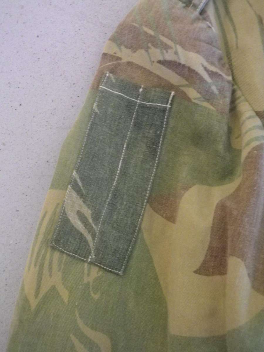 RHODESIAN ARMY / AIR FORCE CAMO JACKET 1ST PATTERN - SIZE 5 - SIZES BELOW - INSCRIBED, SCARCE(214)