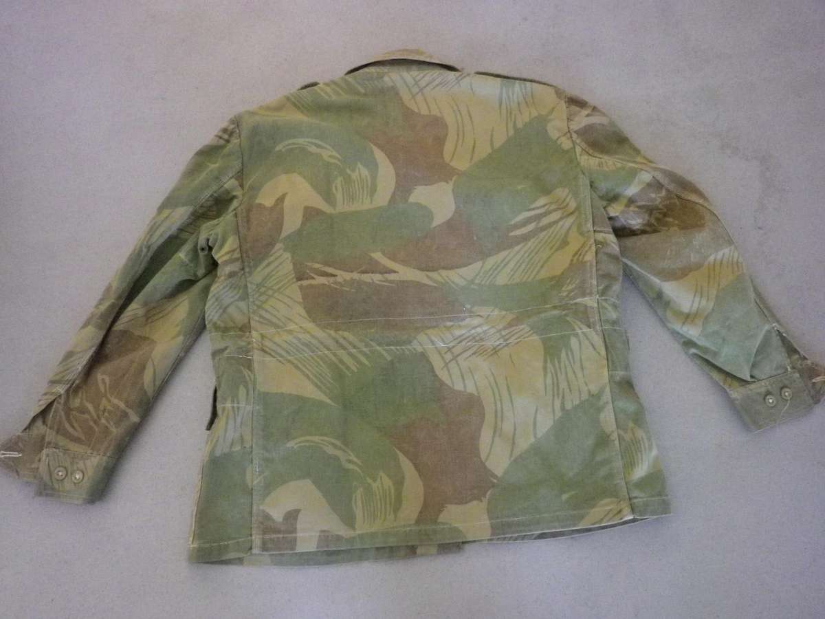 RHODESIAN ARMY / AIR FORCE CAMO JACKET 1ST PATTERN - SIZE 5 - SIZES BELOW - INSCRIBED, SCARCE(214)