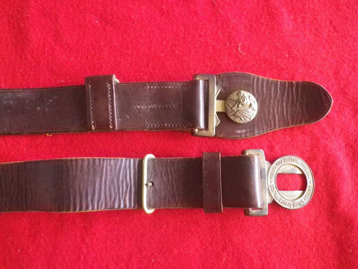 RHODESIA BSAP - LEATHER BELT WITH 1st PATTERN BUCKLE   MAX LENGTH   (4082)