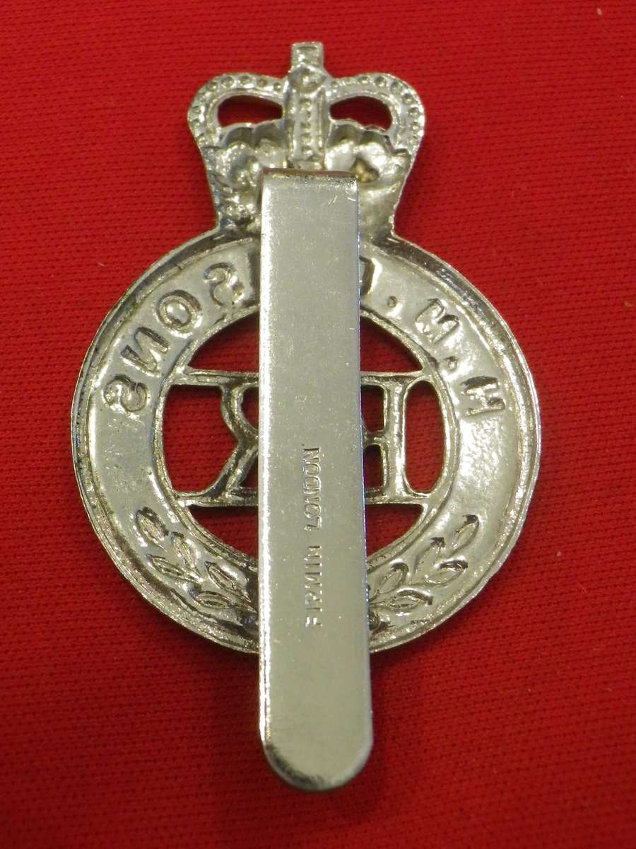 RHODESIA & NYASALAND / SOUTHERN RHODESIA - CHROME PRISONS CAP BADGE - MADE FIRMIN   (8986)