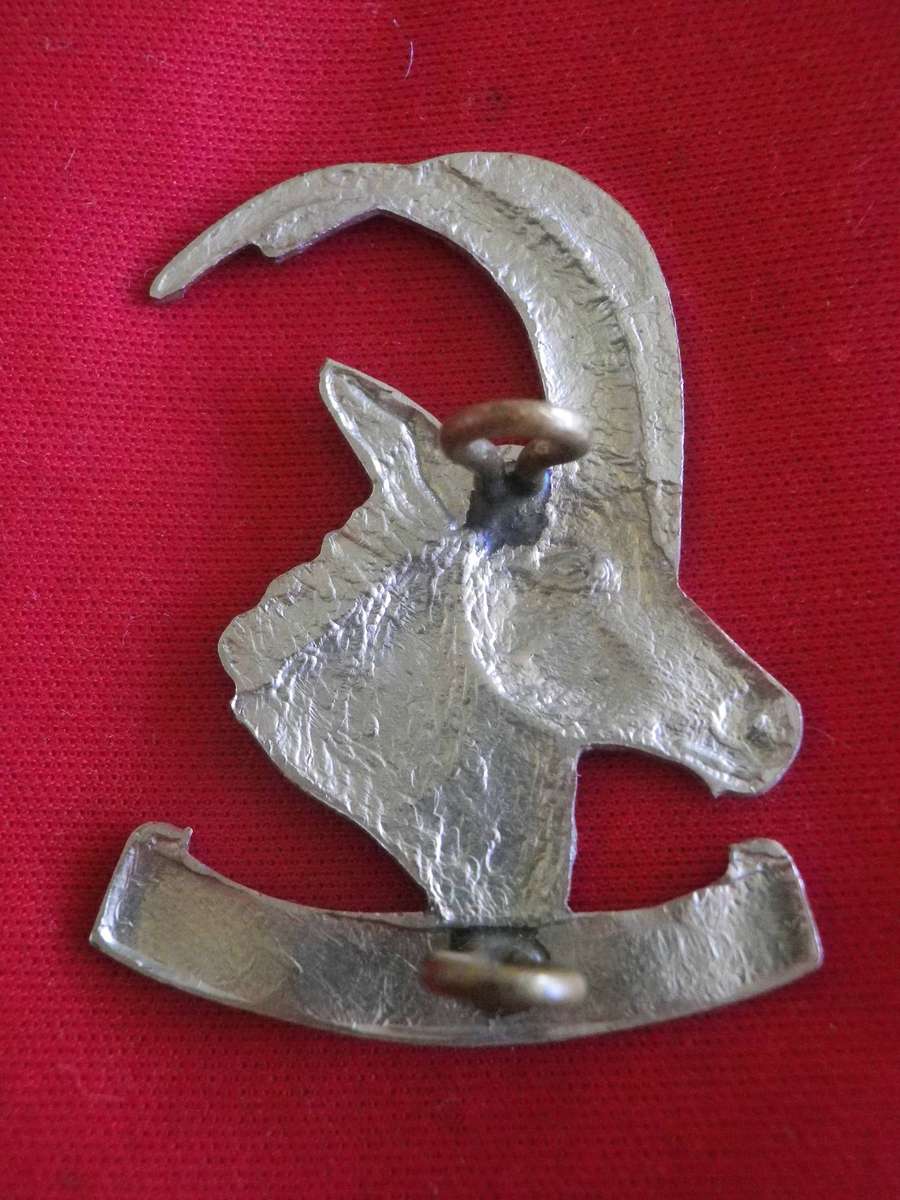 RHODESIAN ARMOURED CAR REGT. -  WHITE METAL BERET BADGE               (5010)