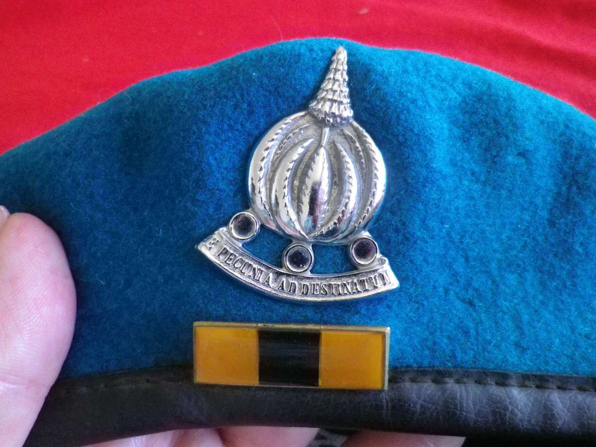 SADF - FINANCE SERVICES CORPS BERET + BALKIE  - SIZE M  - RIM  54CM / 21.25