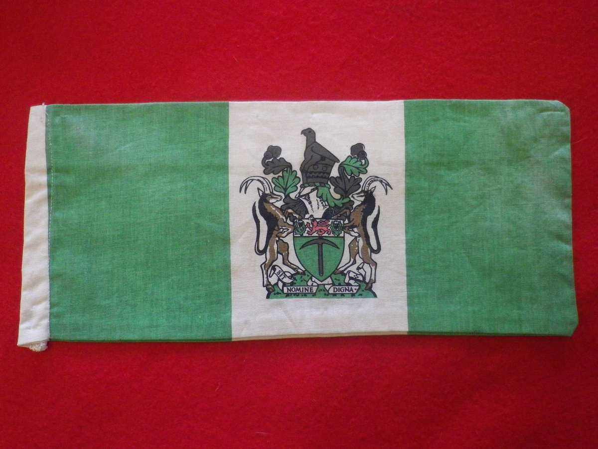 RHODESIAN DOUBLE SIDED CAR PENNANT - NO 2 -  1968-1979 - SIZE 32.5cm X 14cm - SCARCE    (3009)
