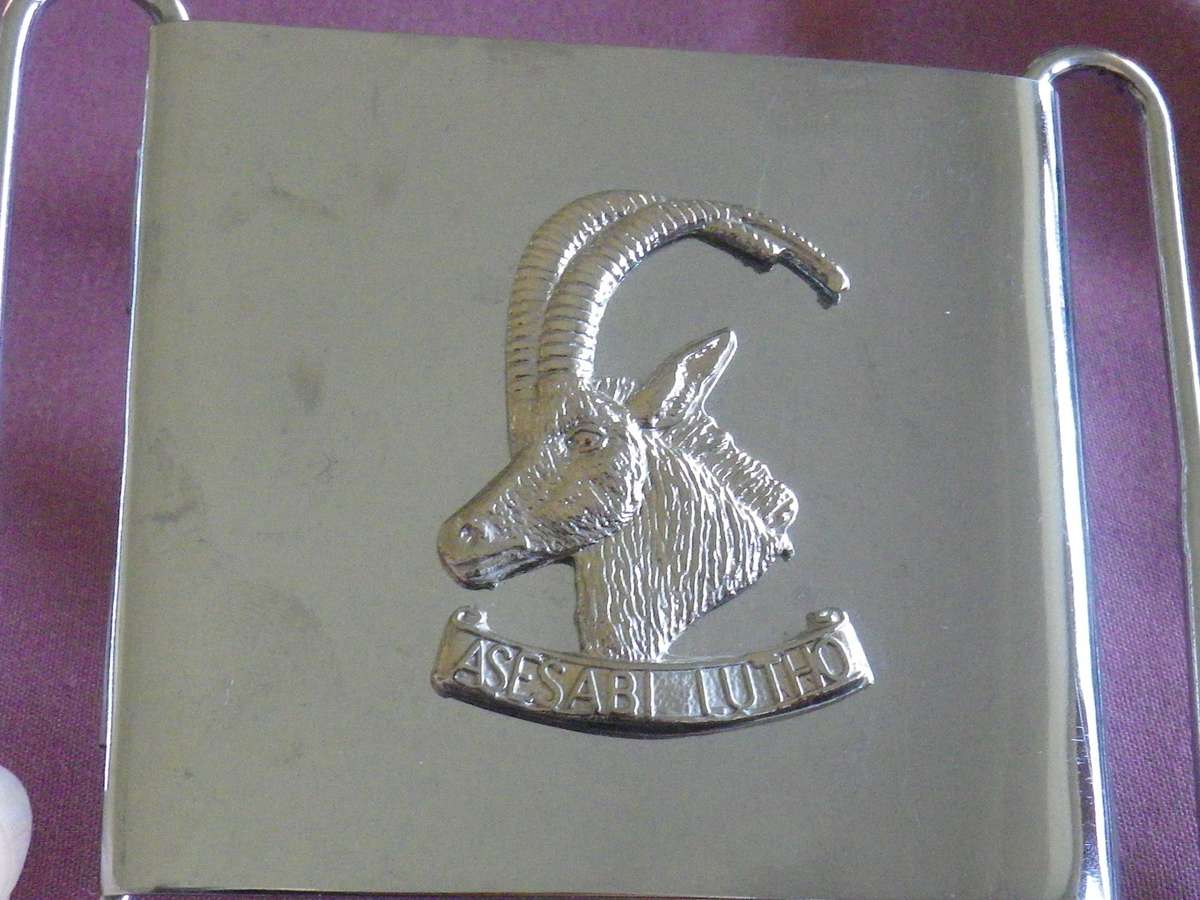 RHODESIAN ARMOURED CAR REGT.  -  STABLE BELT BUCKLE      (472)