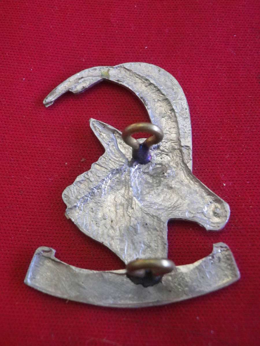 RHODESIAN ARMOURED CAR REGT. -  WHITE METAL BERET BADGE               (241)