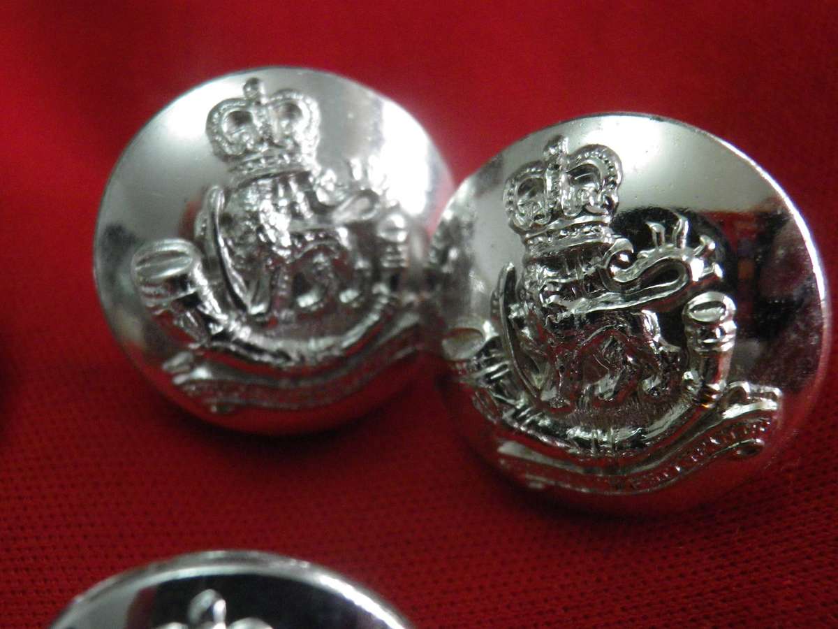 RHODESIAN LIGHT INFANTRY 12 X QC SILVER ANODISED TUNIC BUTTONS - SIZES BELOW    (5048)
