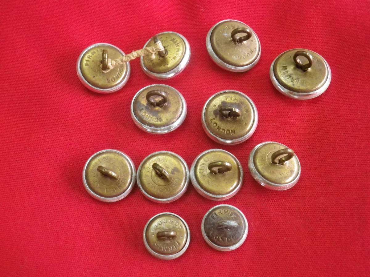 RHODESIAN LIGHT INFANTRY 12 X QC SILVER ANODISED TUNIC BUTTONS - SIZES BELOW    (5048)