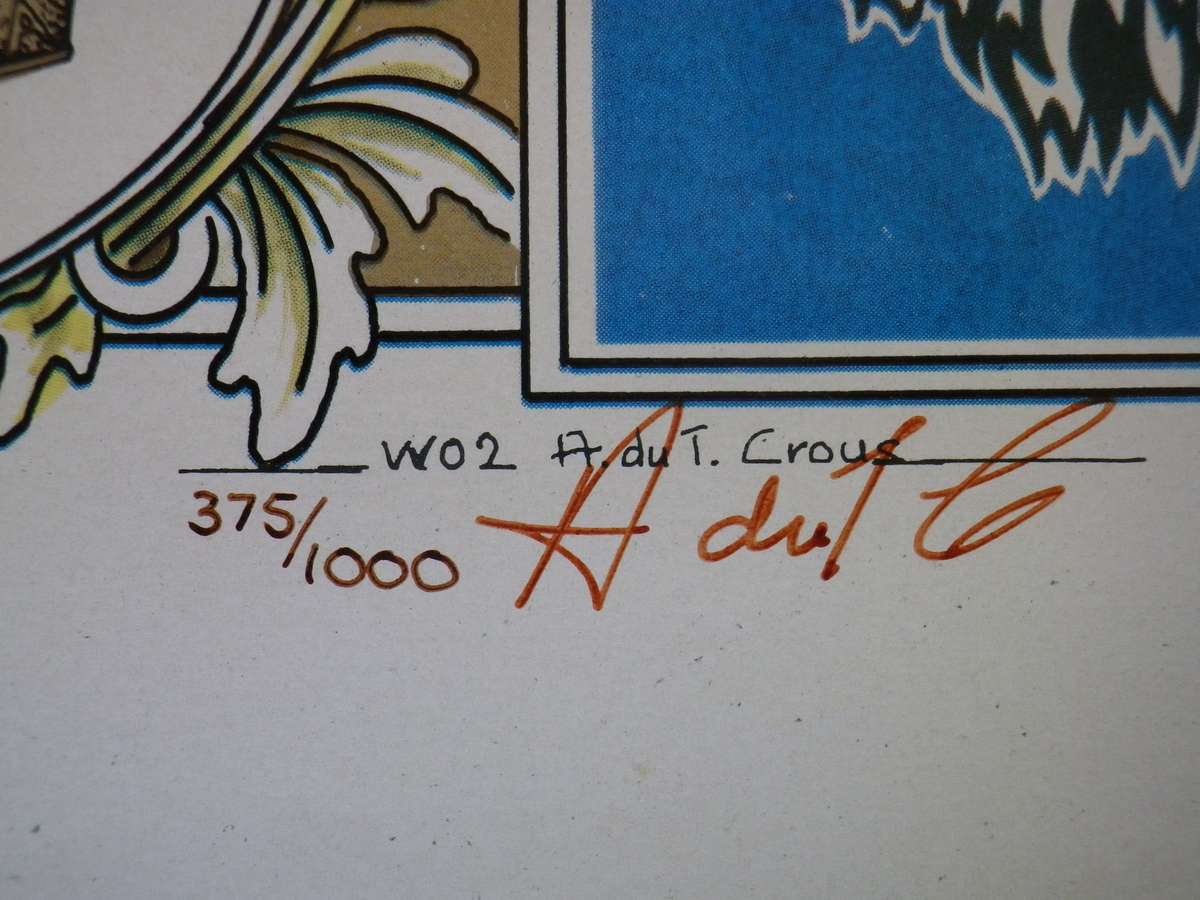 RHODESIAN ARMY - UNITS + BRIGADES ORIGINAL SIGNED POSTER  - NO 375/1000  - BY WO2 CROUS  (8956)