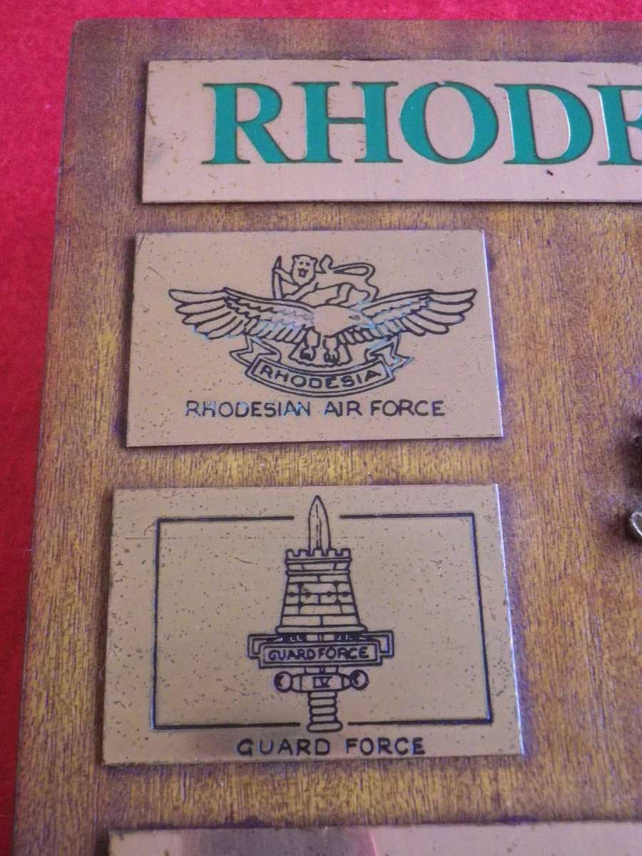 RHODESIA - LARGE PRIVATELY MADE PERIOD PLAQUE.  UNIQUE - SIZE 23 x 35cm - READ BELOW  (406)