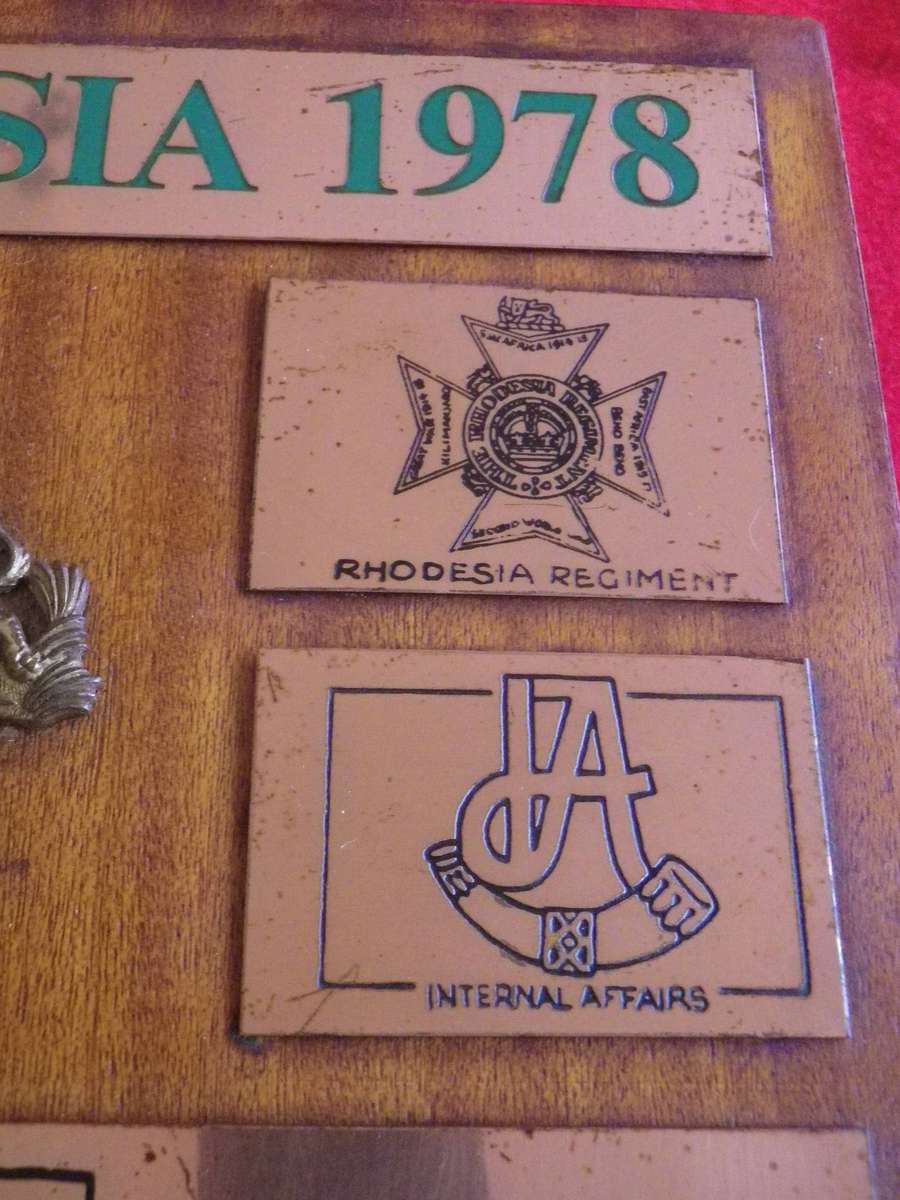 RHODESIA - LARGE PRIVATELY MADE PERIOD PLAQUE.  UNIQUE - SIZE 23 x 35cm - READ BELOW  (406)