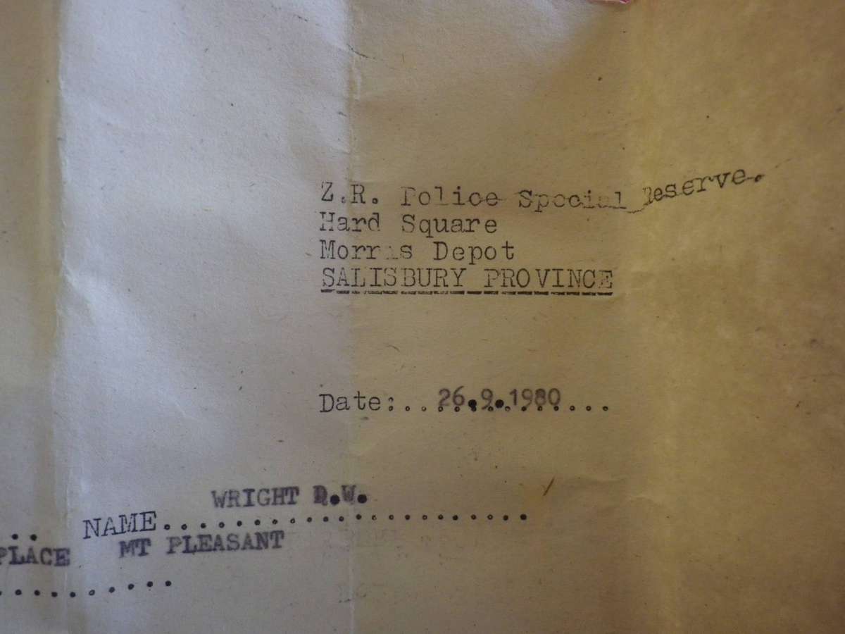 RHODESIAN FULL SIZE GENERAL SERVICE MEDAL (RhGSM) + Z.I.M TO 25166 S/R D.W.WRIGHT -UNRESEARCHED (222