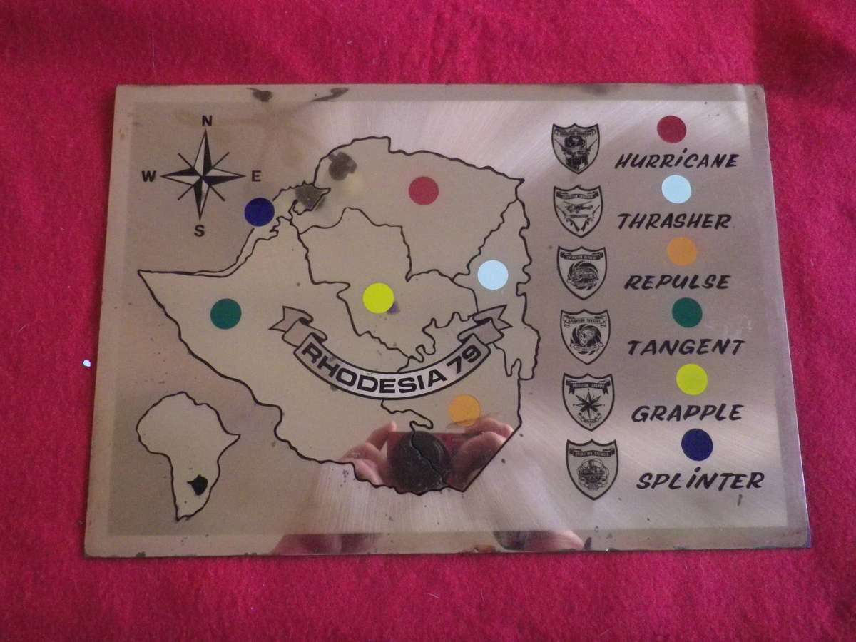 RHODESIAN OPERATIONAL AREAS PLAQUE - DENNIS THOMSON LTD EDITION #109 - SIZE 23x 35cm (405)