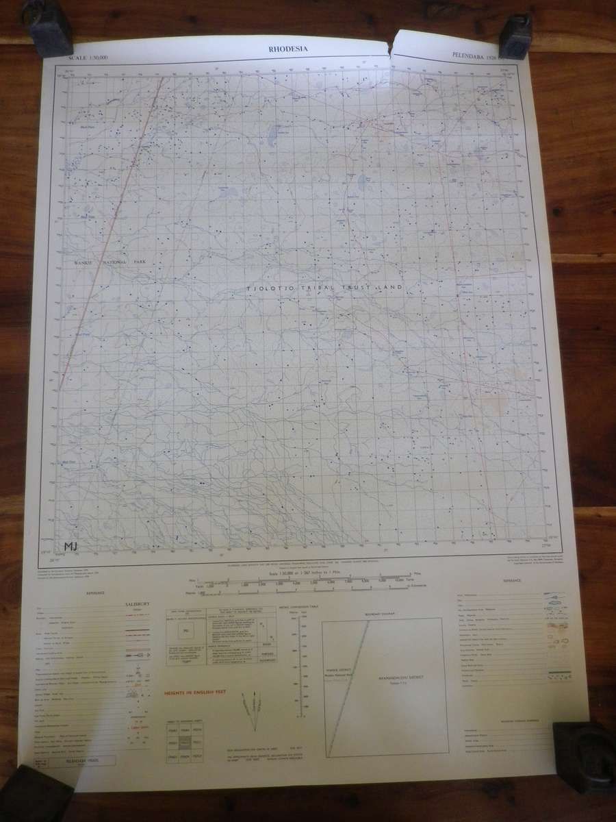 RHODESIA 3 X ORIGINAL MAPS - CHIBI, PELENDABA + NYAMANDHLOVU - SEE PICS - CONDITION ISSUES  (8958)