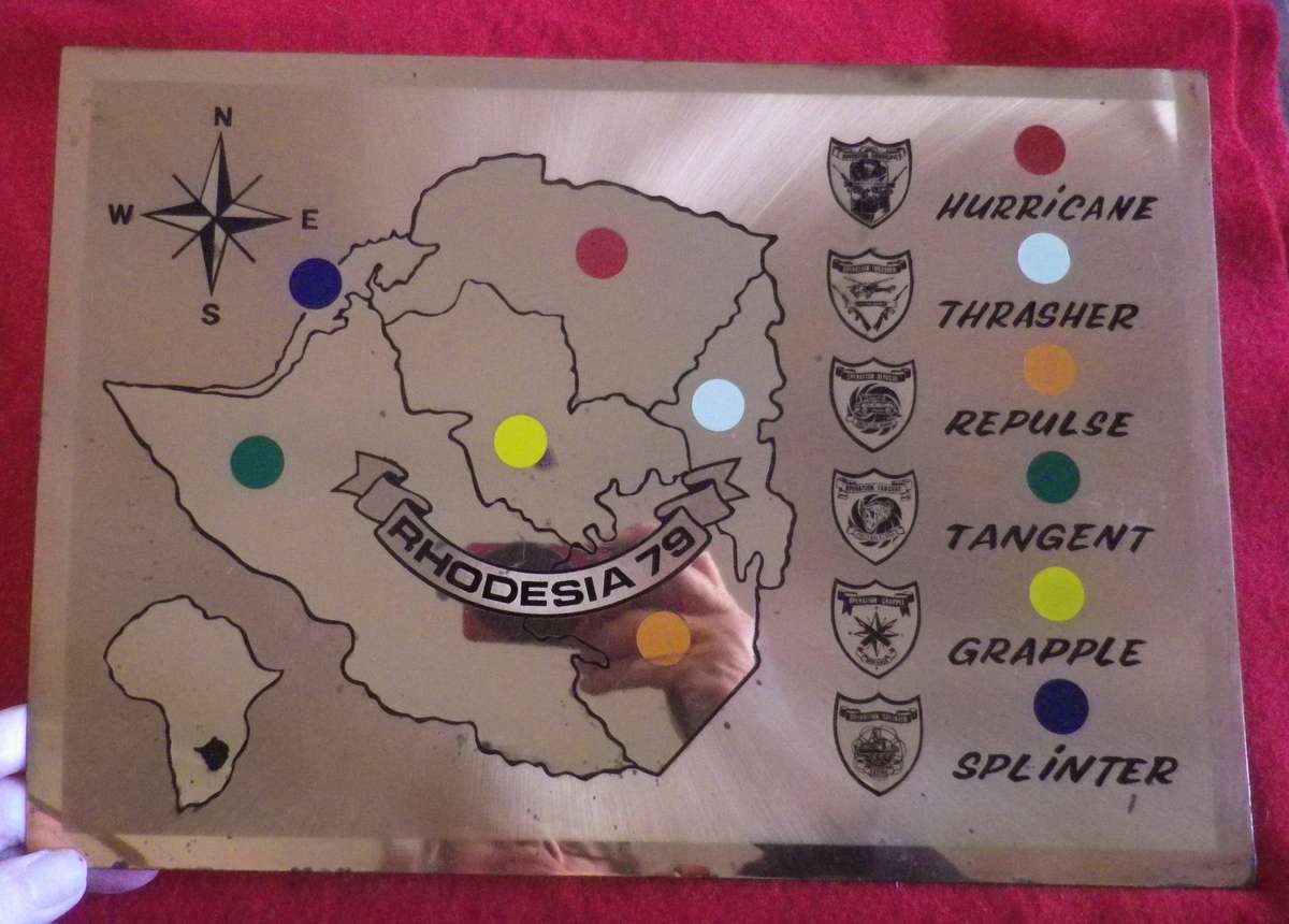 RHODESIAN OPERATIONAL AREAS PLAQUE - DENNIS THOMSON LTD EDITION #109 - SIZE 23x 35cm (405)