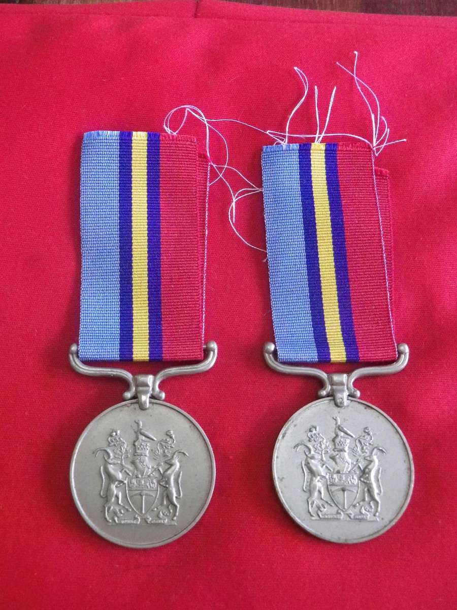 RHODESIAN PAIR OF FULL SIZE GENERAL SERVICE MEDAL (RhGSM) TO FAMILY GROUP STALS - SEE BELOW  (188)