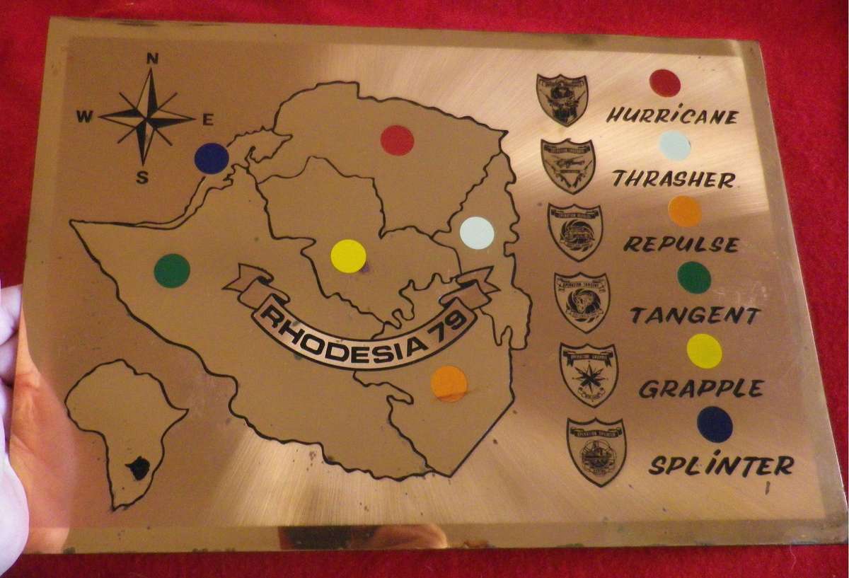 RHODESIAN OPERATIONAL AREAS PLAQUE - DENNIS THOMSON LTD EDITION #109 - SIZE 23x 35cm (405)