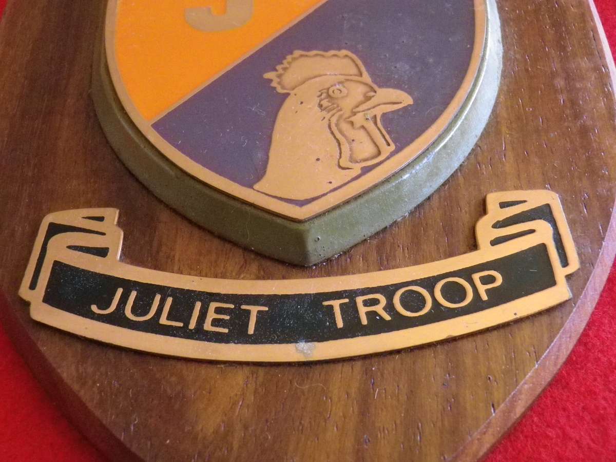 RHODESIA - BSAP SUPPORT UNIT "JUILET TROOP " PLAQUE - SCARCE   (8943)