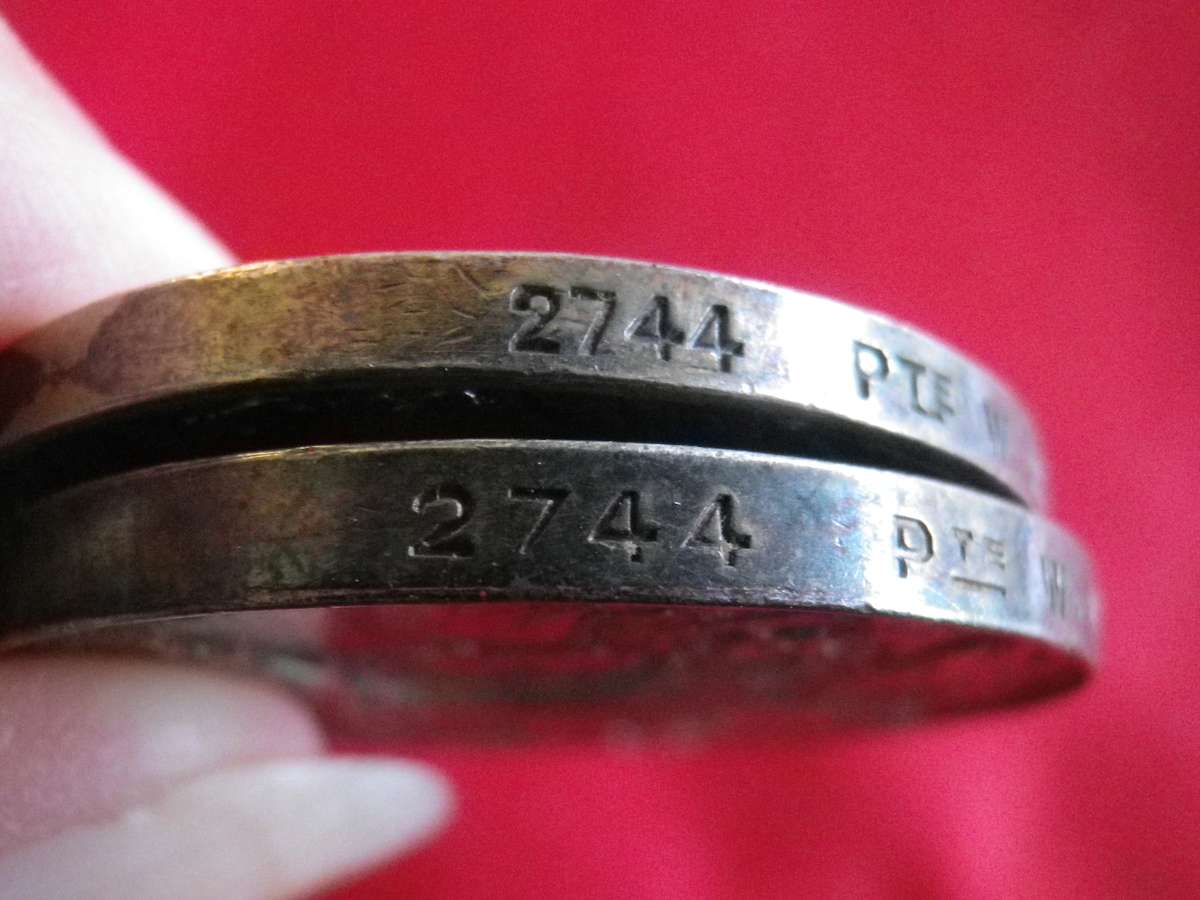 BOER WAR QSA + KSA MEDAL PAIR TO  - 2744 W ASHFORD, SOMERSET LIGHT INFANTRY - SEE/READ BELOW(4219)