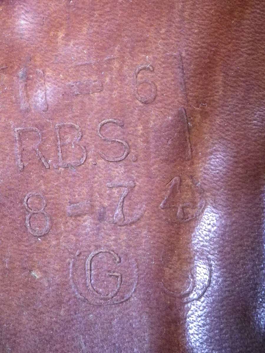 RHODESIAN ARMY ISSUED - STICK / PARADE HOBNAIL BLACK LEATHER BOOTS -SIZE 11 -INSCRIBED/STAMPED(8920)