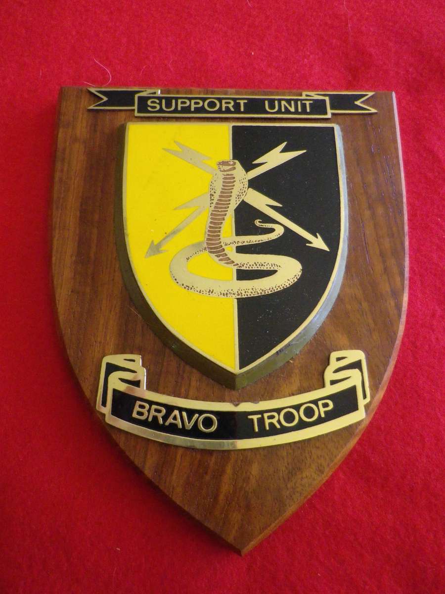 RHODESIA - BSAP SUPPORT UNIT "BRAVO TROOP " PLAQUE - SCARCE   (8938)