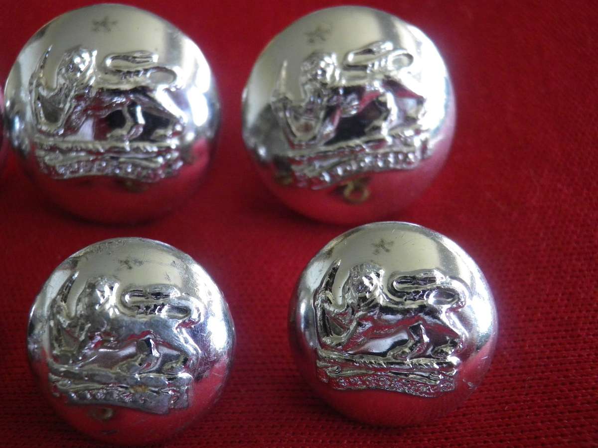 RHODESIAN ARMY - MIXED LOT 9 X SILVER ANODISED BUTTONS OD'S 19/15/13mm   (5026)
