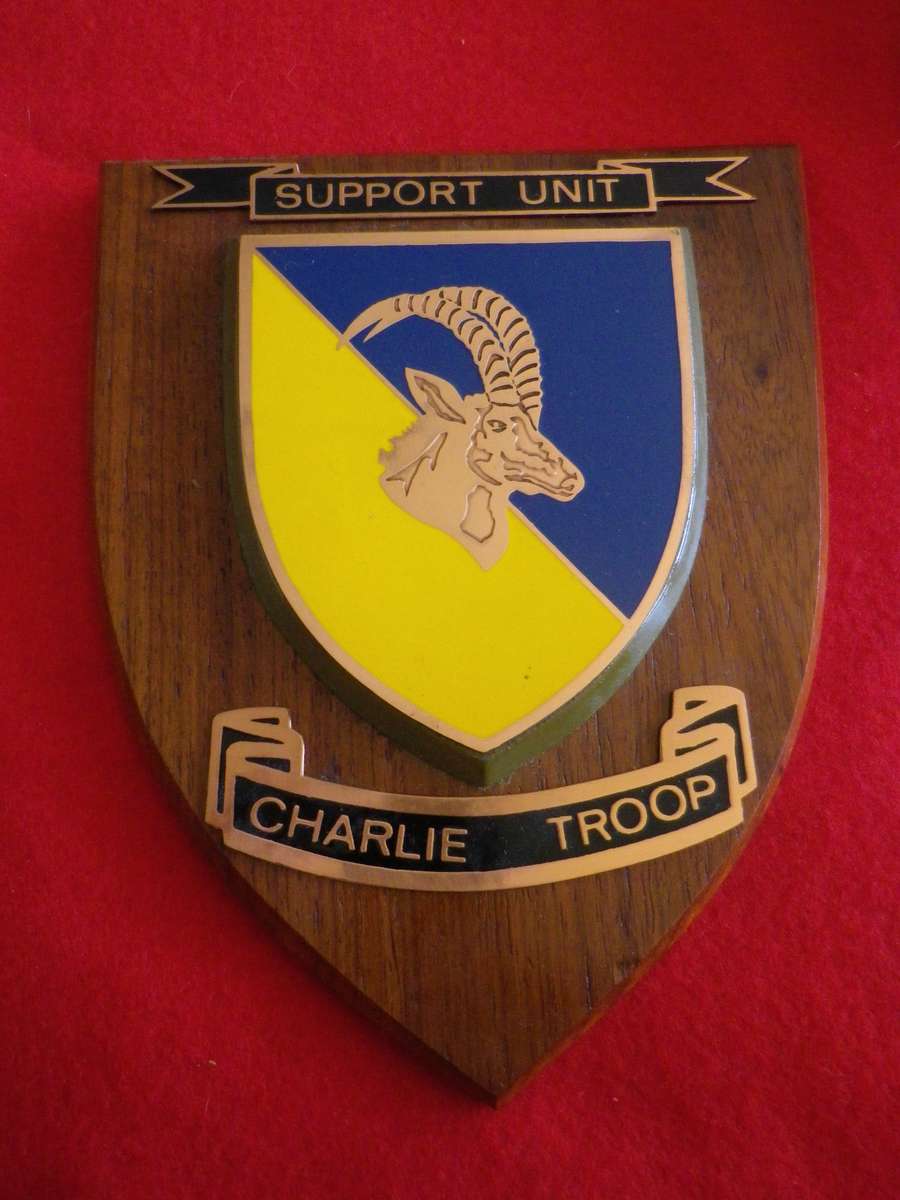 RHODESIA - BSAP SUPPORT UNIT "CHARLIE TROOP " PLAQUE - SCARCE   (8944)