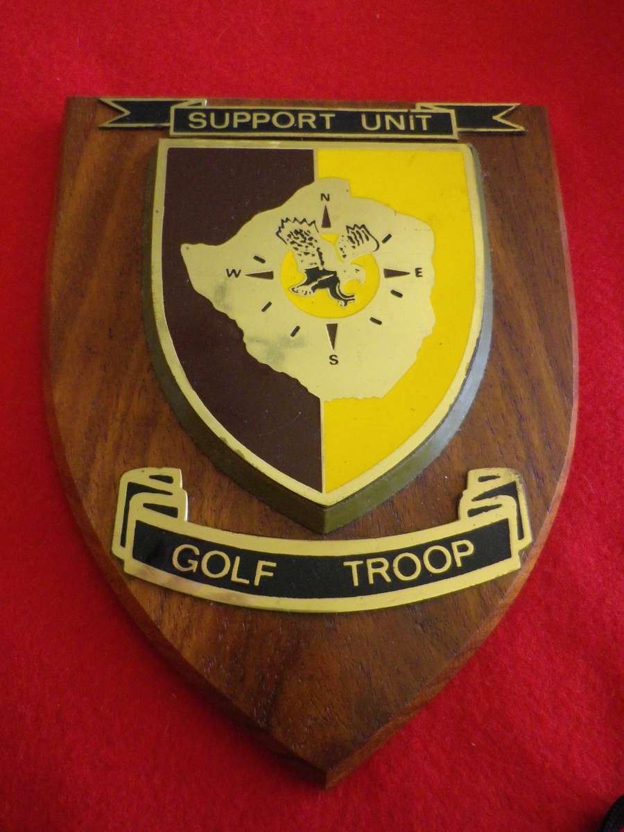 RHODESIA - BSAP SUPPORT UNIT "GOLF TROOP " PLAQUE - SCARCE   (8945)