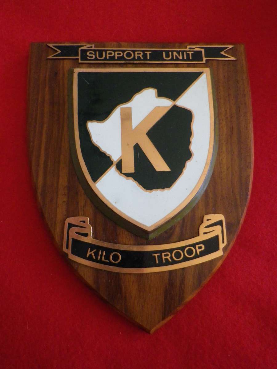 RHODESIA - BSAP SUPPORT UNIT "KILO TROOP " PLAQUE - SCARCE   (8947)
