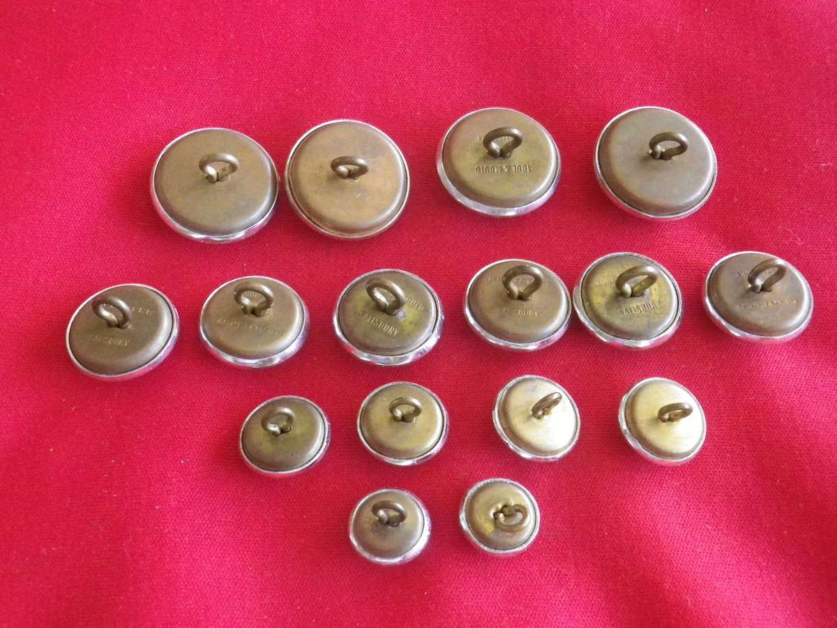 RHODESIAN ARMY - COMPLETE SET 16 X SILVER ANODISED BUTTONS WORN SAS, RLI, RhACR, SELOUS SCOUTS(5025)