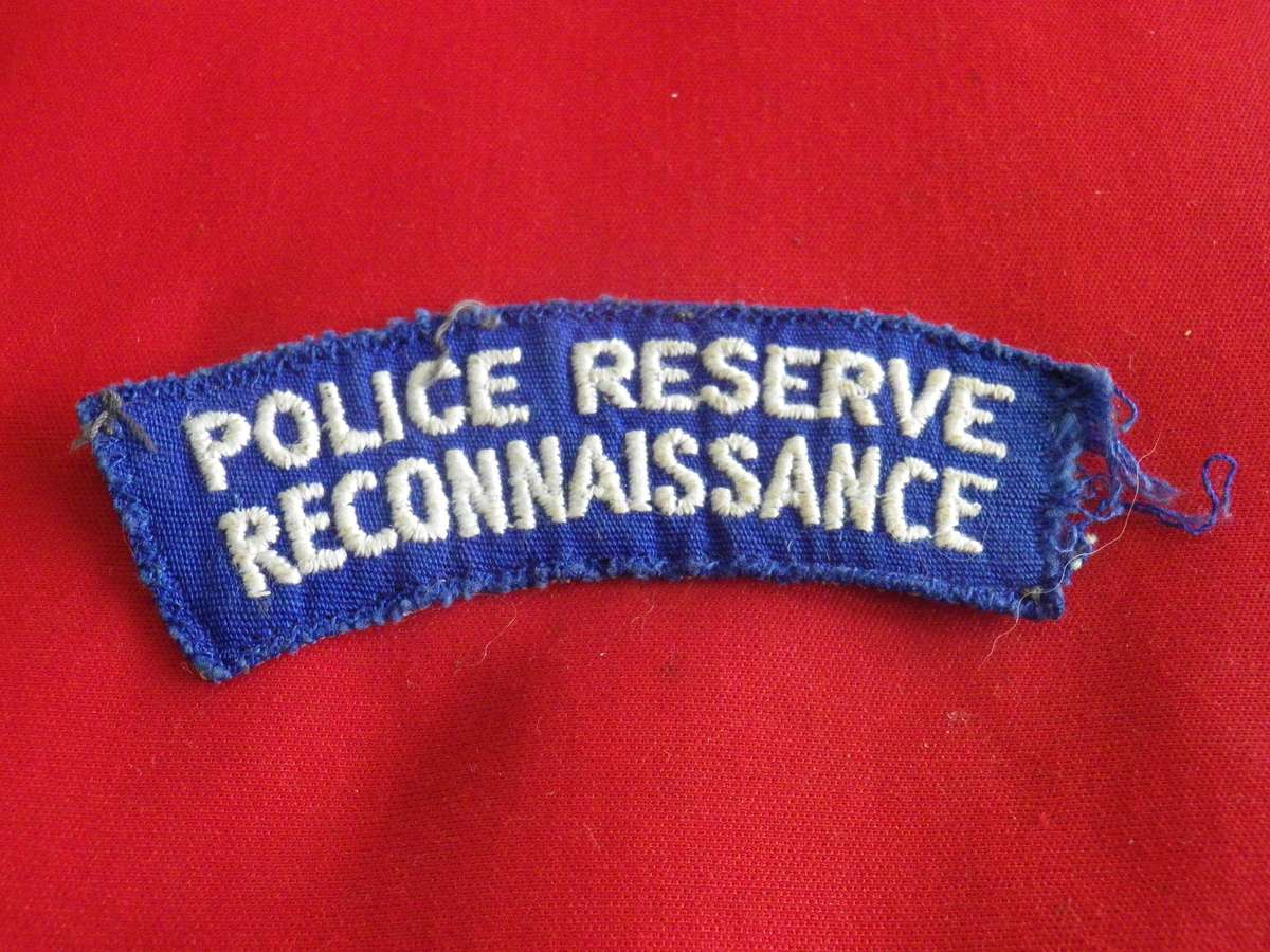 RHODESIA BSAP - POLICE RESERCE RECCE EMBROIDERED SHOULDER TITLE    (4029)