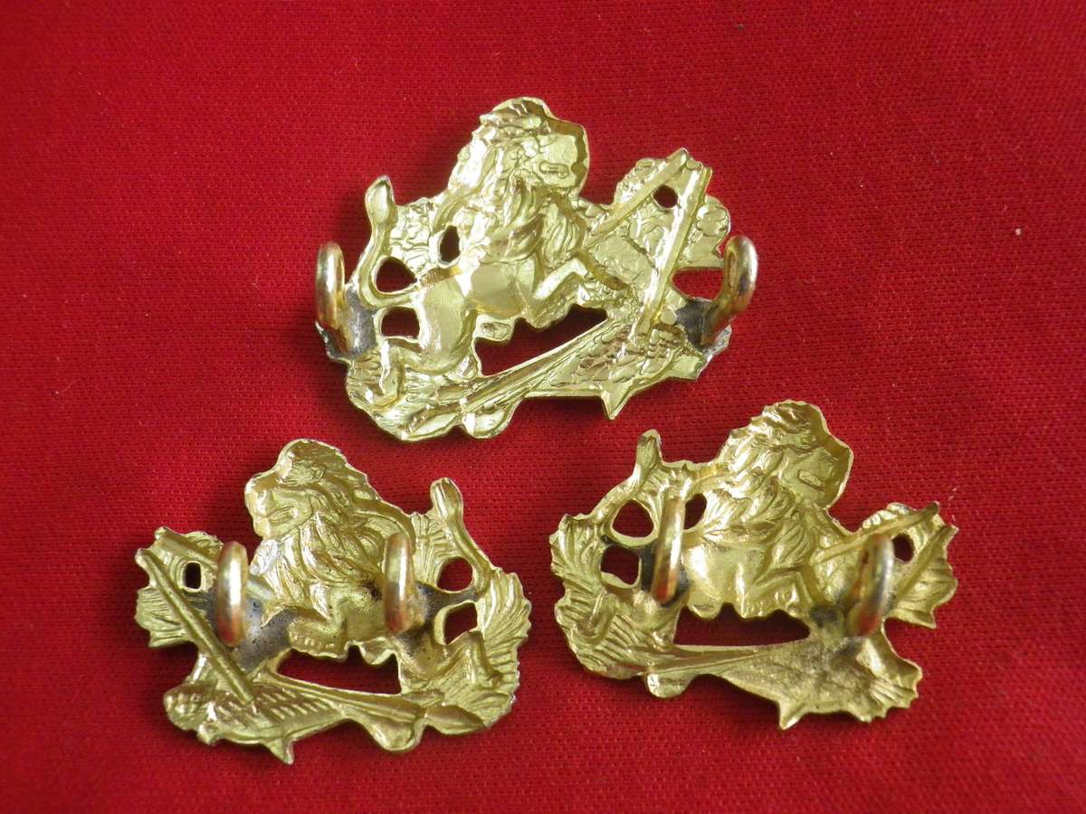 RHODESIA BSAP - ANODISED CAP + FACING PAIR COLLAR BADGES 1971-81      (308)
