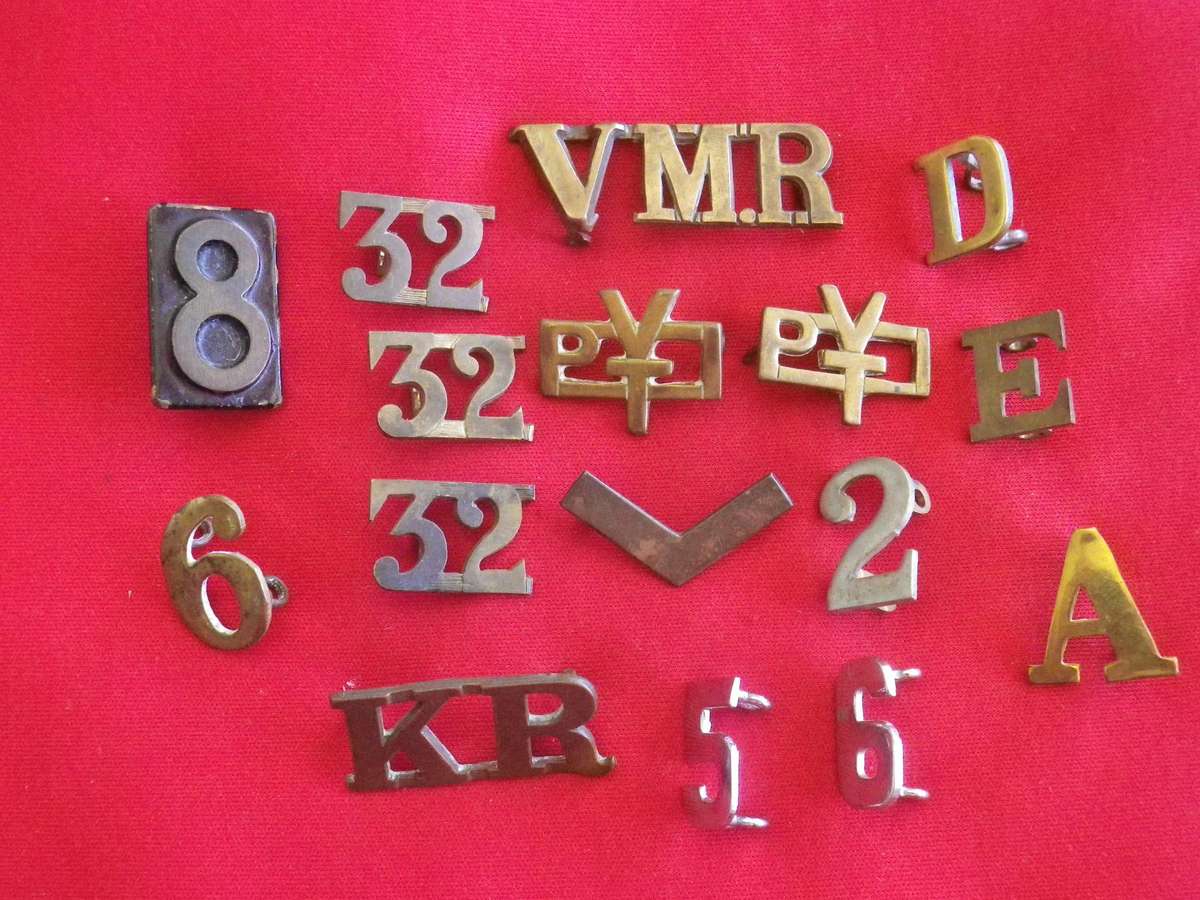 BRITISH ARMY + COLONIAL - MIXED LOT TITLES + NUMERALS ETC - DAMAGE TO A FEW, SEE PICS    (330)