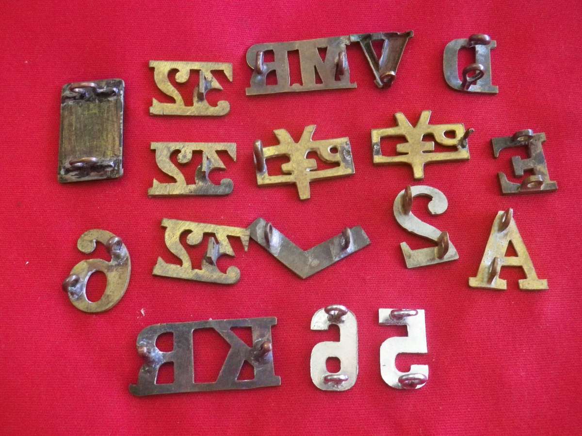 BRITISH ARMY + COLONIAL - MIXED LOT TITLES + NUMERALS ETC - DAMAGE TO A FEW, SEE PICS    (330)