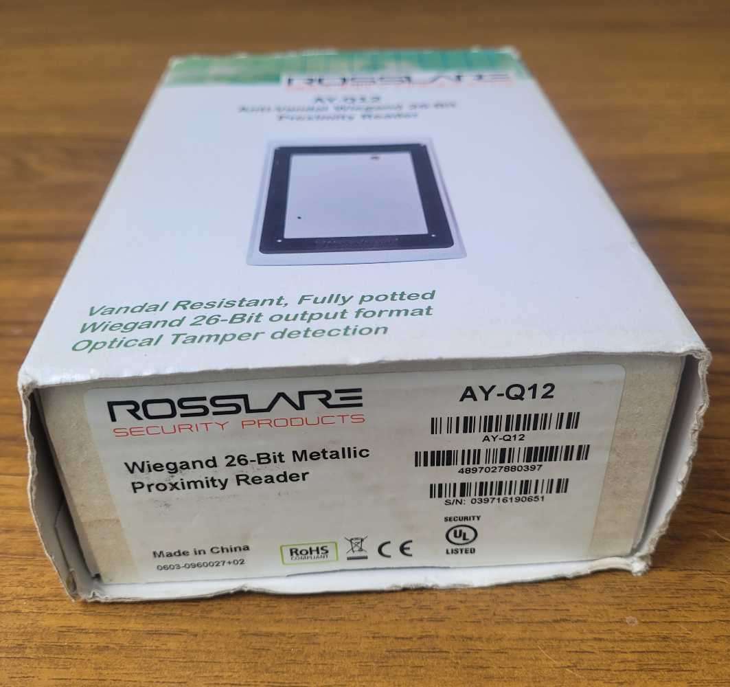(UNBOXED). Rosslare Anti-Vandal 26-Bit Wiegand Metallic Proximity Reader AY-Q12