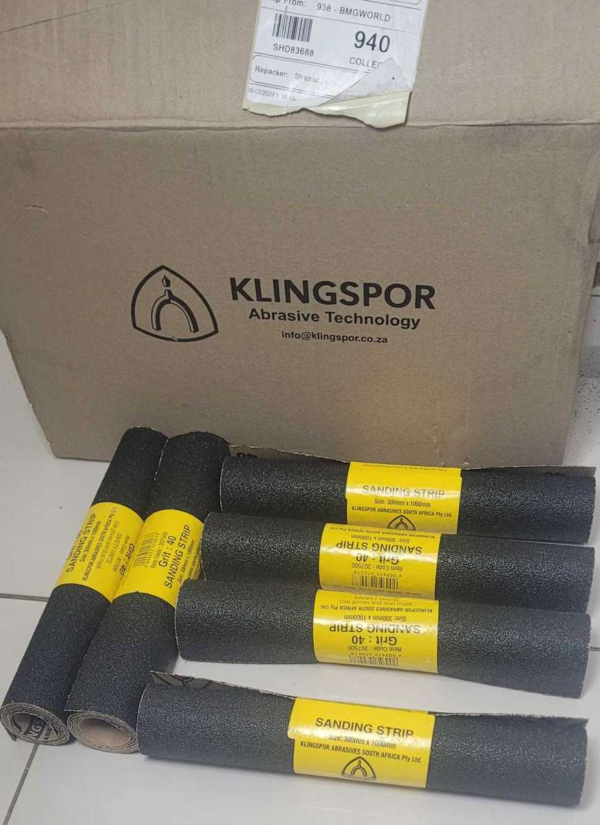 Quality (1m x 30cm) KLINGSPOR 40 Grit  Abrasive Sanding Paper (Per Piece -To Take All 10)